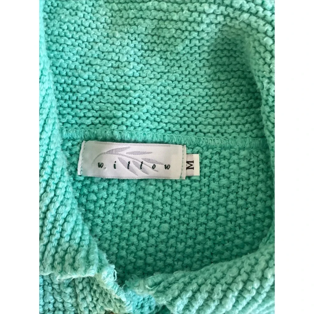 Anthropolgy Willow Sweater Cardigan Medium Mint Green Mother of Pearl Buttons C